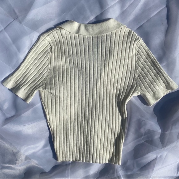 Glassons Ribbed Collar Crop Top - Picture 4 of 5